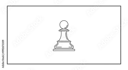 Minimalist Chess Pawn Icon: Strategy, Game, and Competition Concept