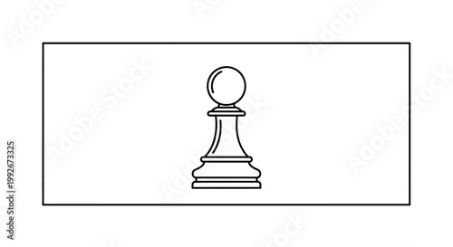 Minimalist Chess Pawn Icon: Strategy, Game, and Competition Concept