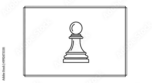 Minimalist Chess Pawn Icon, Strategy Game Piece, Simple Vector Graphic