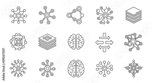 Black and white molecular structure icons.