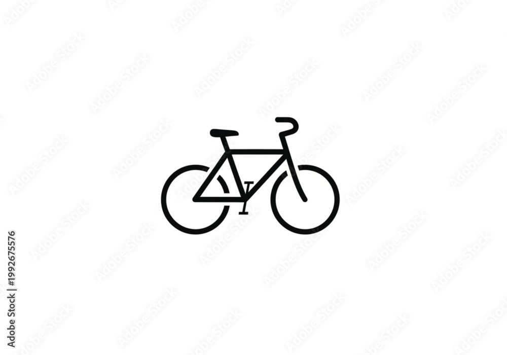 Obraz premium Minimalist Bicycle Icon Vector Illustration - Black Bike Symbol Isolated on White Background