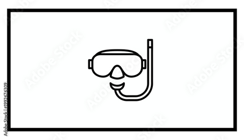 Snorkel Mask and Tube Icon Vector Illustration