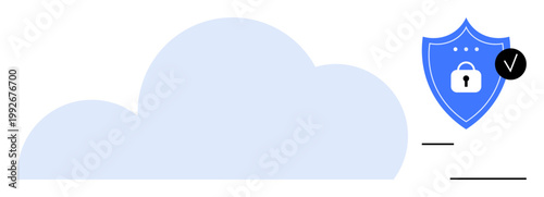 Cloud security concept. Cloud security focuses on data protection and secure access. Cloud security ensures safe data storage and verification processes. For cloud computing, cybersecurity, storage