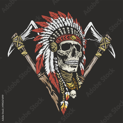 Native American chief design template