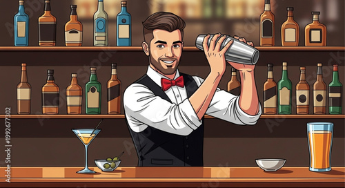 waiter serving wine