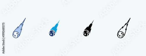 Comet Trail Multiple Icon Illustration Vector