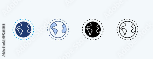 Planet Surface Multiple Icon Illustration Vector