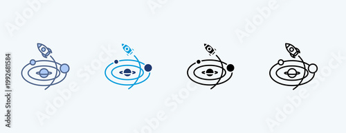 Interstellar Travel Multiple Icon Illustration Vector