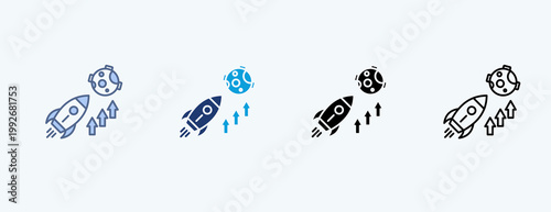 Mars Mission Multiple Icon Illustration Vector