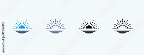 Horizon Multiple Icon Illustration Vector