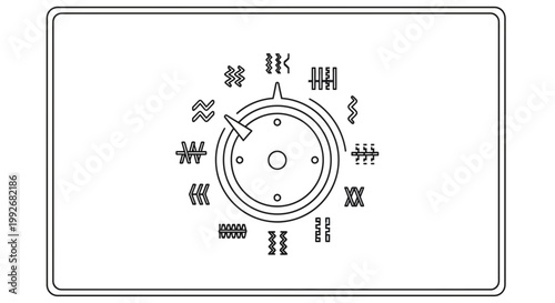 Sewing Machine Dial with Stitch Patterns - Icon Selection