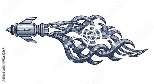 Futuristic Propulsion System with Energy Trail - Digital Illustration