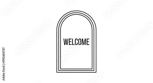 Welcome Doormat Graphic with Archway Design