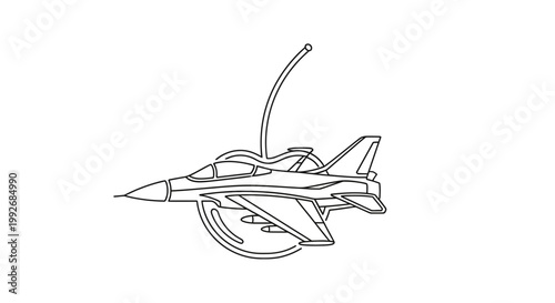 Single Line Drawing of a Remote Control Jet Airplane
