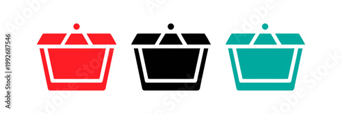 Shopping basket icons symbolizing commerce and retail purchases