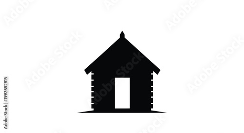 Simple black house illustration with a sharply defined silhouette