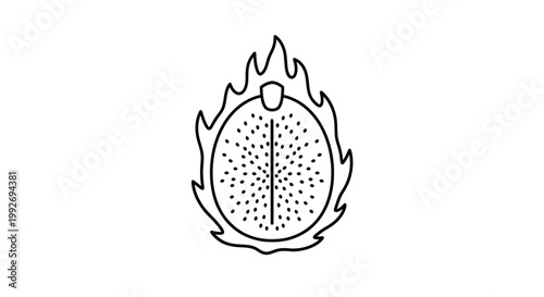 Dragon Fruit Slice on Fire, Exotic Fruit, Healthy Food, Tropical Ingredient