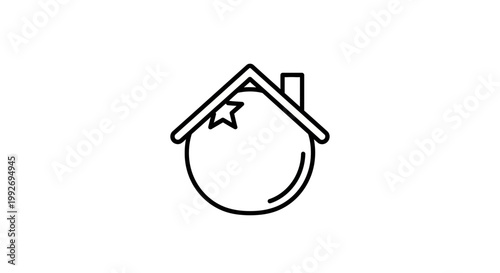 Creative House Roof Shaped Like Tomato with Star, Abstract Home Concept