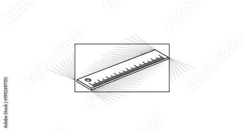 Ruler with radiating lines, representing measurement, precision, and accuracy