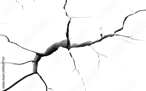 A striking black crack pattern resembling a fractured surface ideal for digital design on transparent background silhouette high quality professional