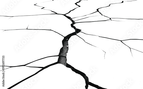 A striking visual of a fractured surface depicting cracks and fissures on transparent background silhouette high quality professional detailed modern