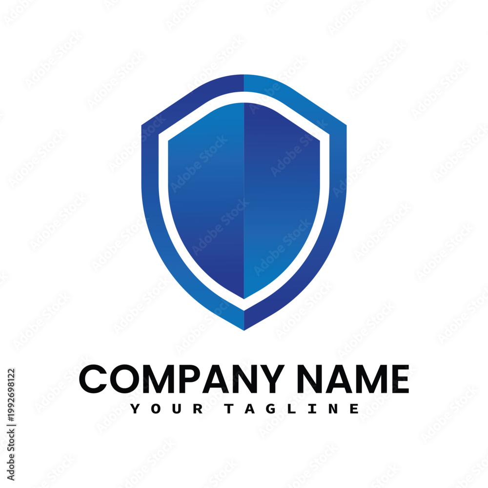 Naklejka premium Technology protection shield sman logo icon vector template.