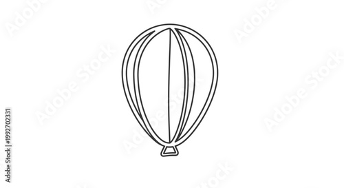 Outline of a Hot Air Balloon, Simple Line Art, Minimalist Design, Travel Icon