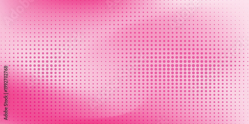 Pink rose halftone pattern. Retro comic gradient background. Pixelated speckled texture overlay. Cartoon pop art faded gradient pattern. Vector background for posters, banners, ads.