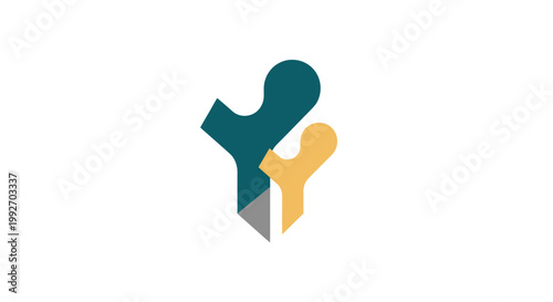 Two puzzle pieces fitting together.