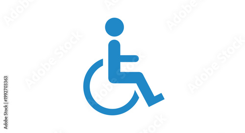 Blue wheelchair accessibility symbol icon.