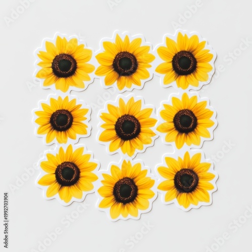 Sticker Design of Sunflowers