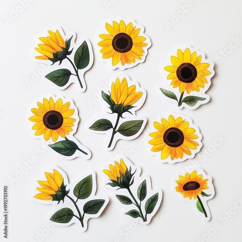 Sticker Design of Sunflowers