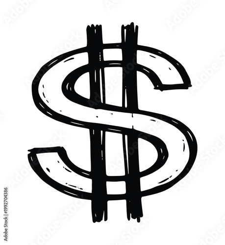 Dollar sign symbol illustration.