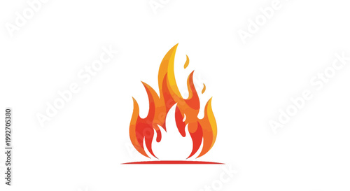 Flame burning with orange and yellow.