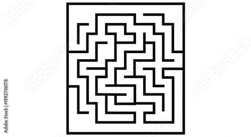 A complex black and white maze.
