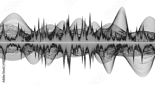 Visual representation of sound wave patterns.