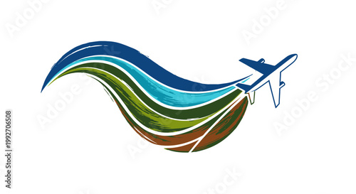 Air travel transportation abstract logo.