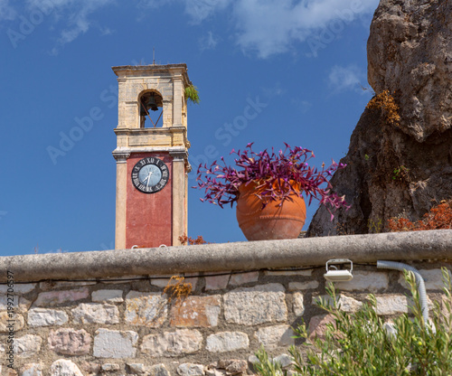 Old Fortress clock tower in Corfu, Greece