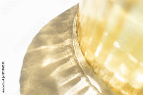 Abstract amber glass curved surface with light reflections minimal modern design texture background for wall art print poster mockup branding template decorative aesthetic composition