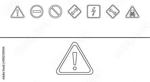 Warning Sign With Exclamation Mark Symbol.