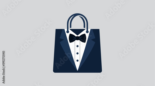 Shopping Bag Dressed as a Tuxedo.