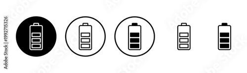 Battery icon logo design. battery Charging sign. battery charge level