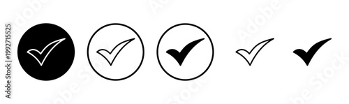 Check mark icon logo design. Tick mark sign and symbol