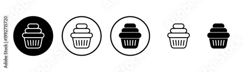 Cup cake icon logo design. Cup cake sign and symbol