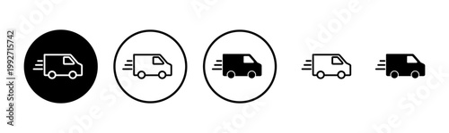 Delivery truck icon logo design. Delivery truck sign and symbol. Shipping fast delivery icon