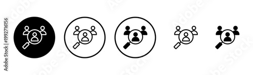 Hiring icon logo design. Search job vacancy sign and symbol. Human resources concept. Recruitment