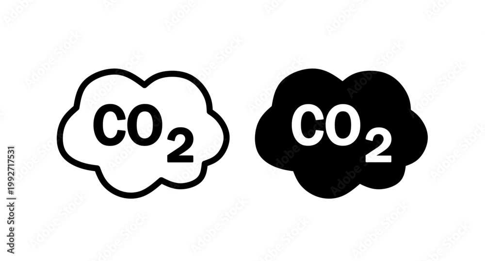 Fototapeta premium Co2 Carbon Dioxide Emission Cloud Vector Icon for Environment Pollution and Climate Change