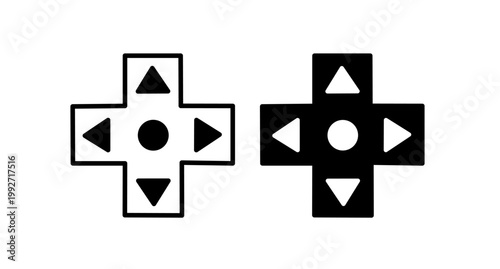 Vector D-pad Directional Button Icon for Gaming UI and App Navigation