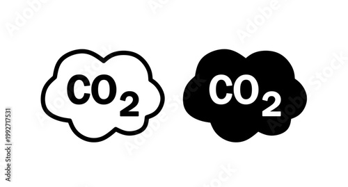 Co2 Carbon Dioxide Emission Cloud Vector Icon for Environment Pollution and Climate Change