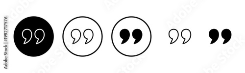 Quote icon logo design. Quotation mark sign and symbol